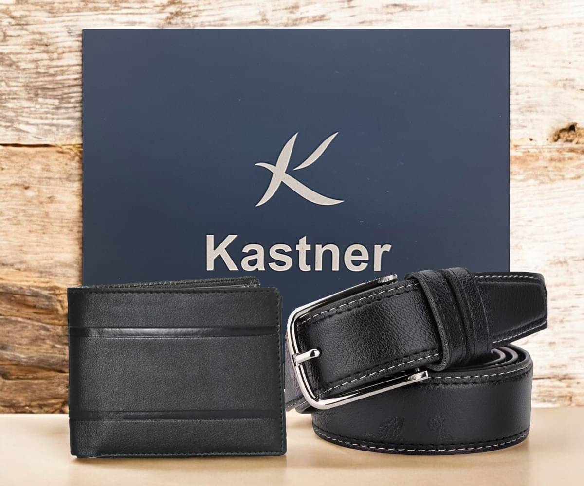 Kastner - Black Synthetic Men's Belts Wallets Set ( Pack of 2 )     			Kastner - Black Synthetic Men's Belts Wallets Set ( Pack of 2 )