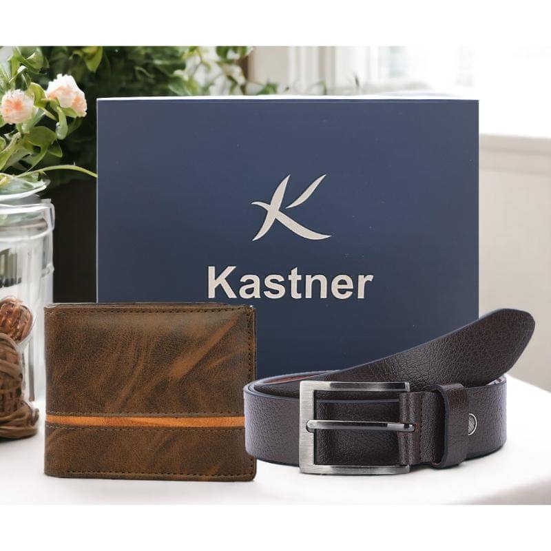 Kastner - Multicolor Leather Men's Belts Wallets Set ( Pack of 2 ) Kastner - Multicolor Leather Men's Belts Wallets Set ( Pack of 2 )