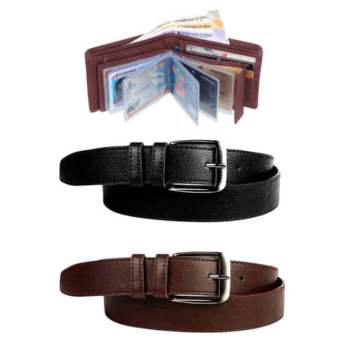 Kastner - Multicolor PU Men's Casual Belt ( Pack of 3 )