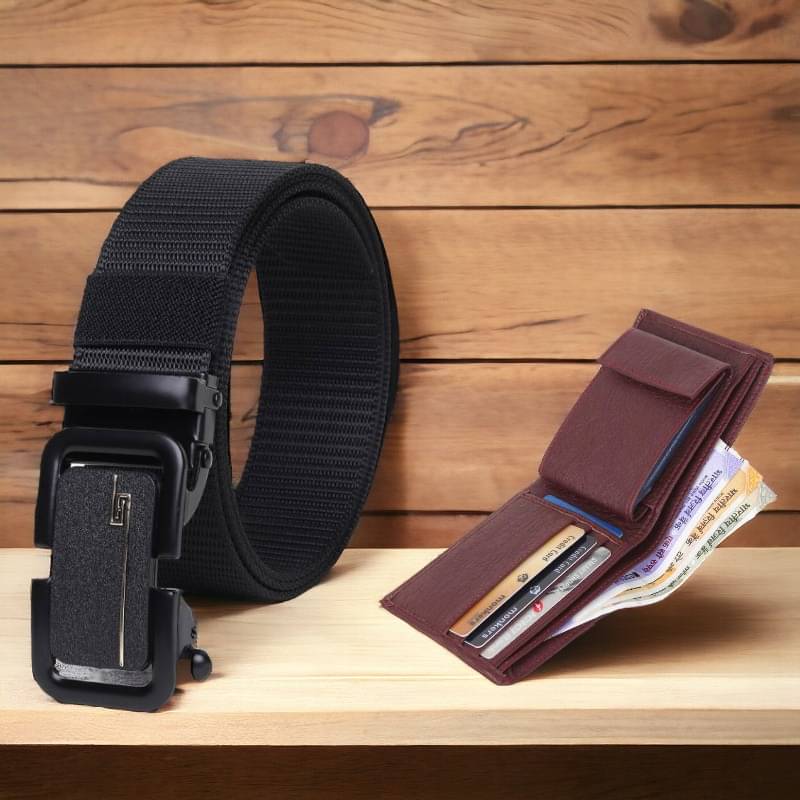     			Kastner - Multicolor PU Men's Belts Wallets Set ( Pack of 2 )