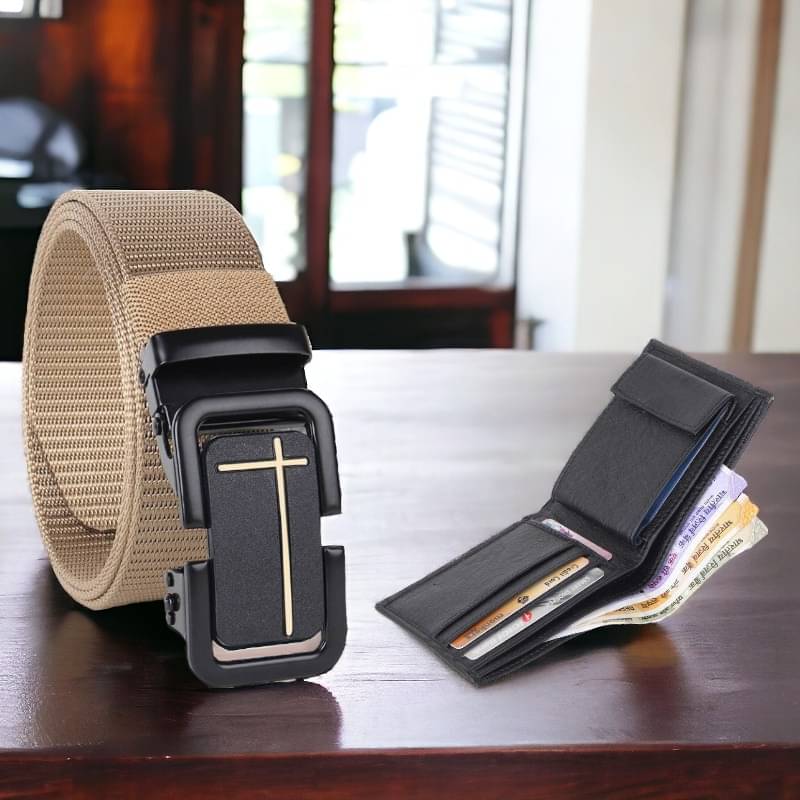     			Kastner - Multicolor PU Men's Belts Wallets Set ( Pack of 2 )