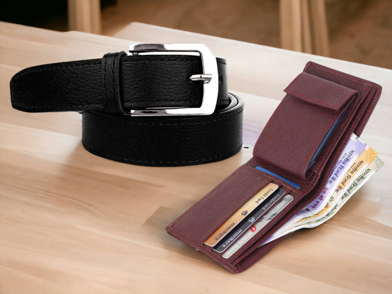     			Kastner - Multicolor PU Men's Belts Wallets Set ( Pack of 2 )