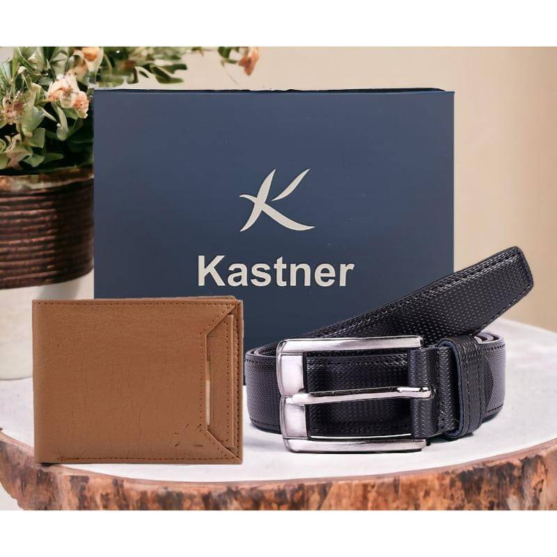     			Kastner - Multicolor PU Men's Belts Wallets Set ( Pack of 2 )