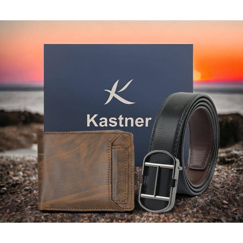     			Kastner - Multicolor PU Men's Belts Wallets Set ( Pack of 2 )