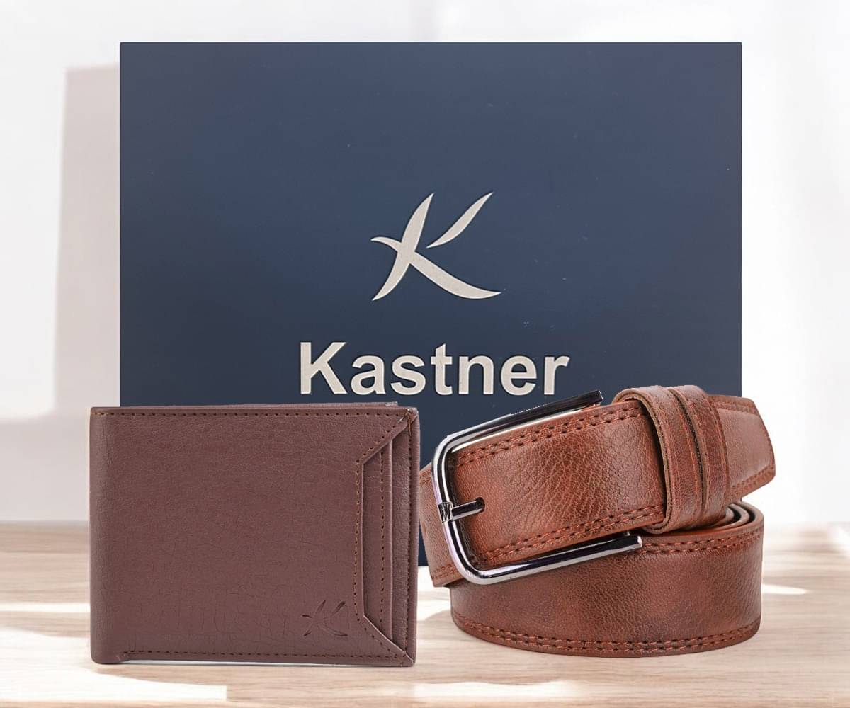 Kastner - Tan Synthetic Men's Belts Wallets Set ( Pack of 2 )     			Kastner - Tan Synthetic Men's Belts Wallets Set ( Pack of 2 )