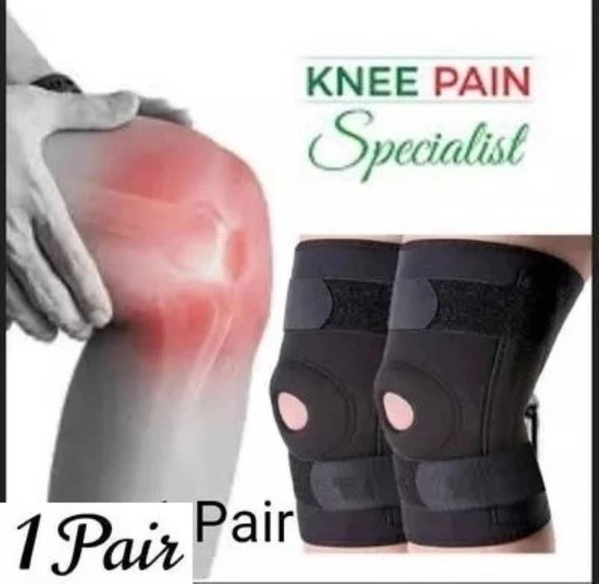     			Mulkraj Ortho Unisex Knee Protection Pair of 2 Black ( Free Size - Size )