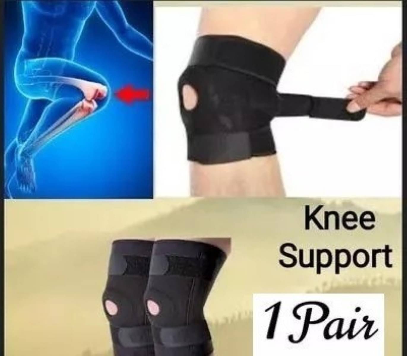 Mulkraj Ortho Unisex Knee Protection Pair of 2 Black ( Free Size - Size ) Mulkraj Ortho Unisex Knee Protection Pair of 2 Black ( Free Size - Size )
