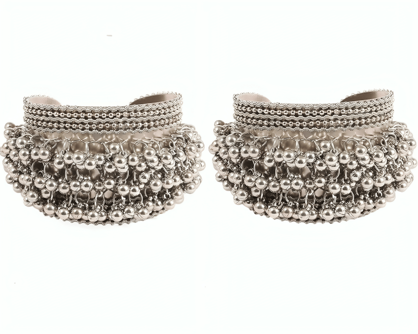     			Opus Gems Silver Cuff ( Pack of 2 )