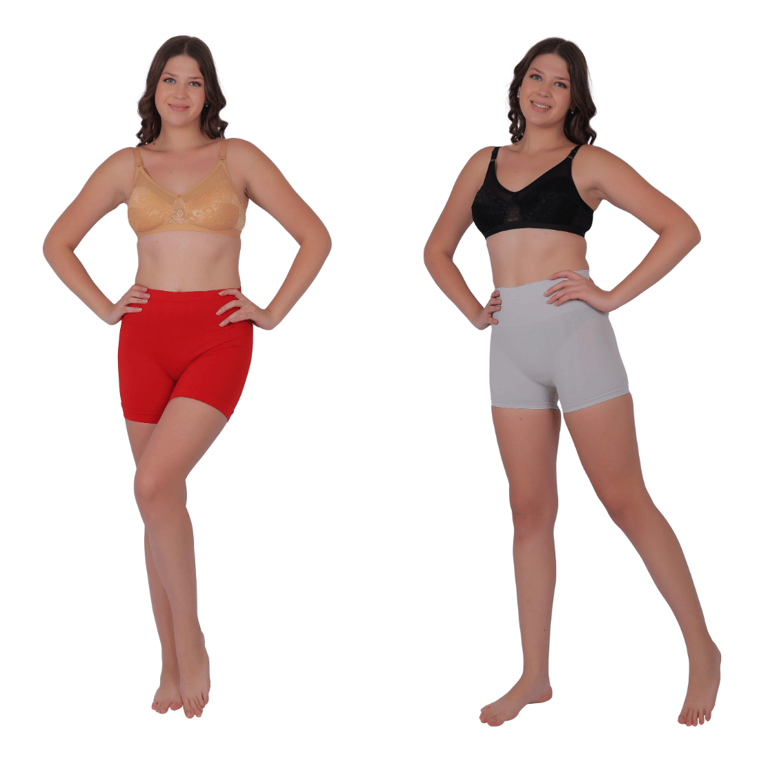 Pia Trends Pack of 2 Cotton Blend Women's Shaping Bottoms ( Light Grey,Red ) Pia Trends Pack of 2 Cotton Blend Women's Shaping Bottoms ( Light Grey,Red )