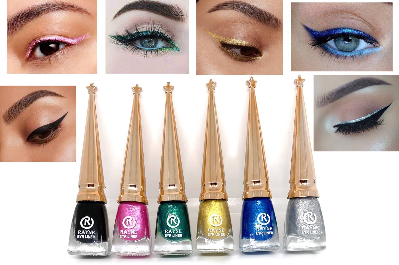     			RAYNE Multi Shimmer Eye Liner Liquid ( Pack of 6 )