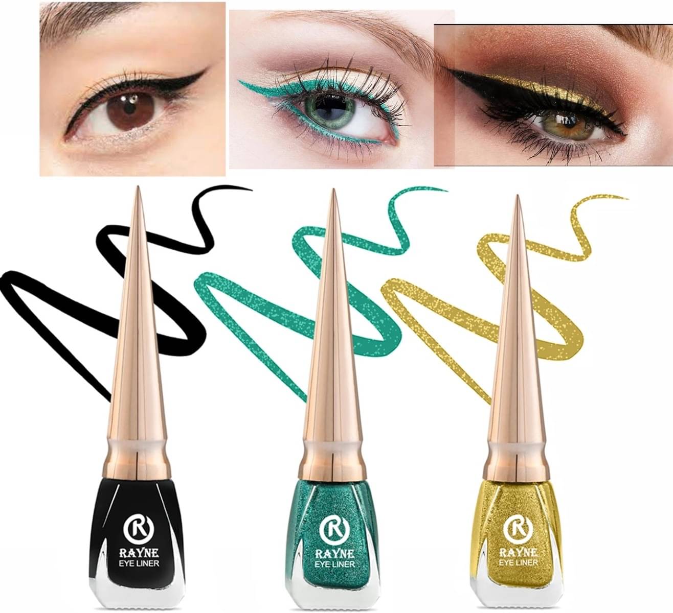     			RAYNE Multi Shimmer Eye Liner Liquid ( Pack of 3 )