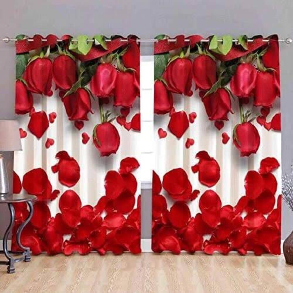     			Sai Arpan Floral Room Darkening Eyelet Curtain 7 ft ( Pack of 2 ) - Multi Color