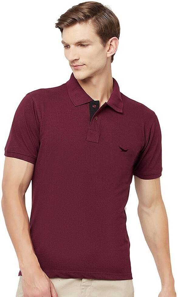 T.T. Men Cotton Blend Regular Fit Solid Polo T Shirt ( Maroon ) T.T. Men Cotton Blend Regular Fit Solid Polo T Shirt ( Maroon )