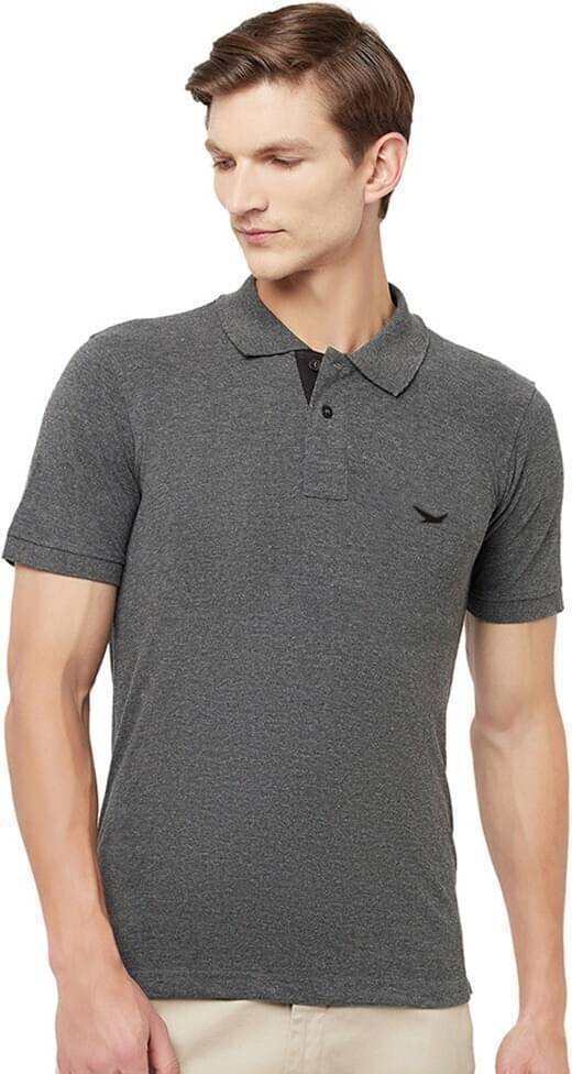     			T.T. Men Cotton Blend Regular Fit Solid Polo T Shirt ( Grey )