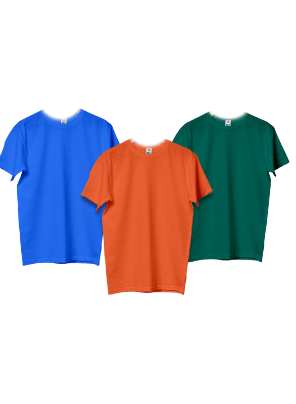     			T.T. Men Cotton Blend Regular Fit Solid T-Shirt ( Multicolor )