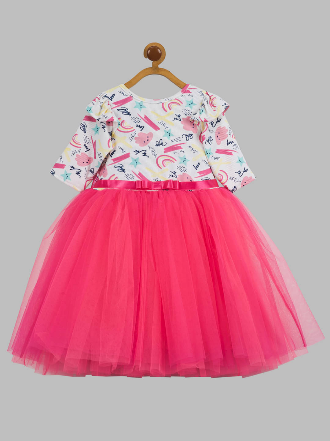     			Toy Balloon Kids Net Dress For Baby Girls ( Pack of 1 , Hot Pink )