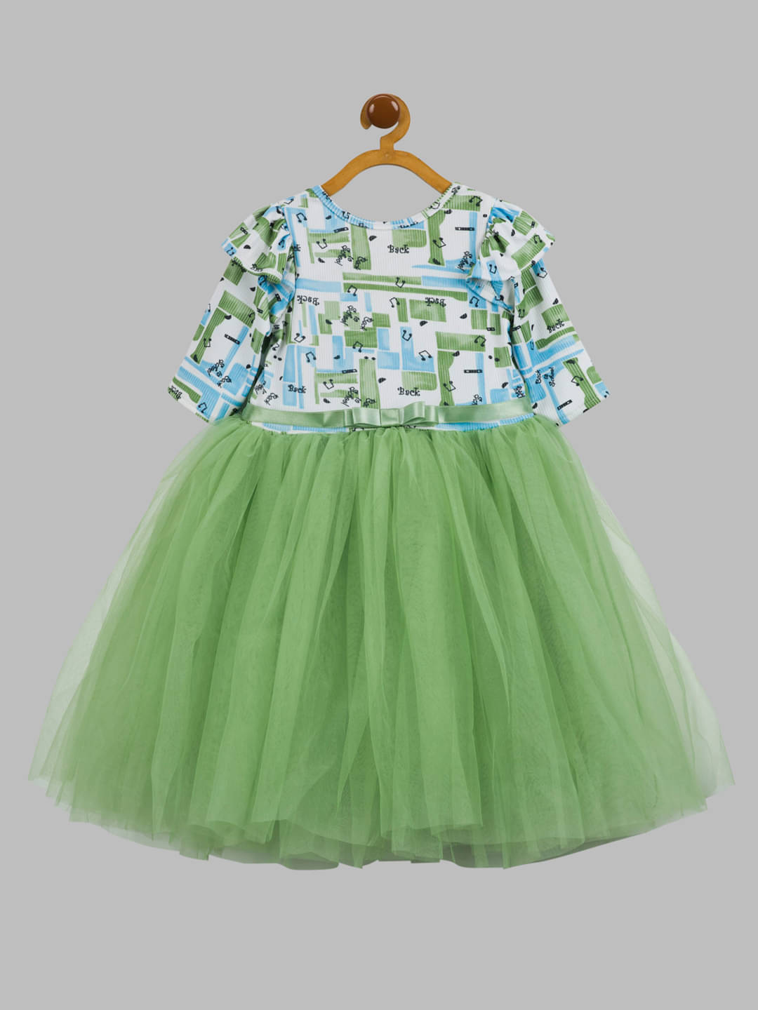     			Toy Balloon Kids Net Dress For Girls ( Pack of 1 , Dark Green )