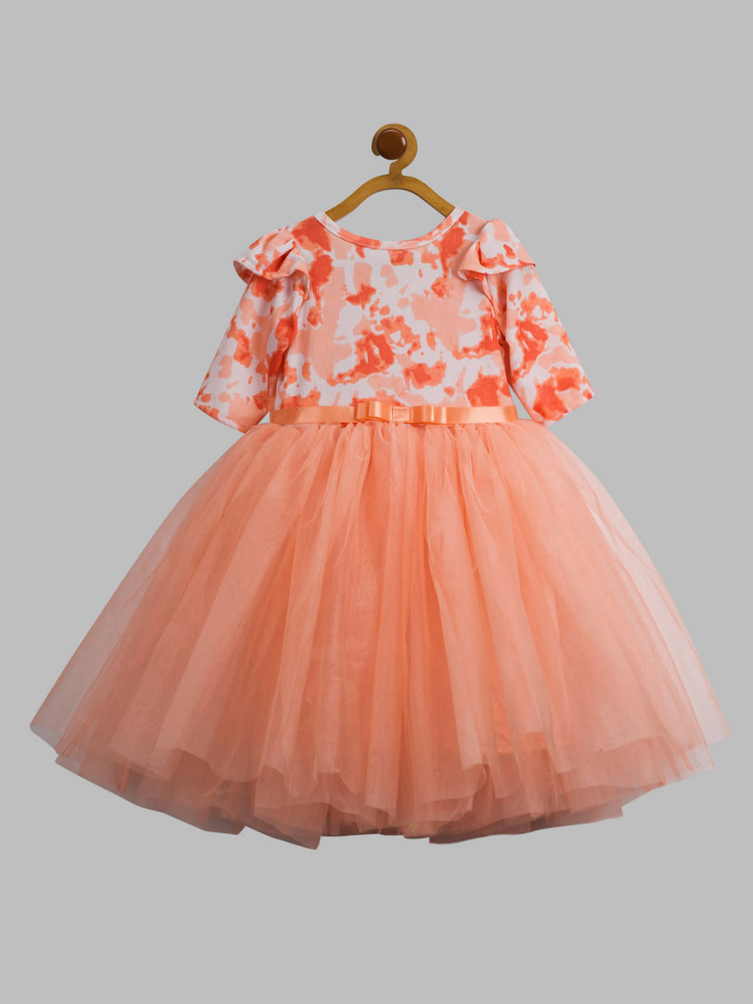     			Toy Balloon Kids Net Dress For Girls ( Pack of 1 , PeachPuff )