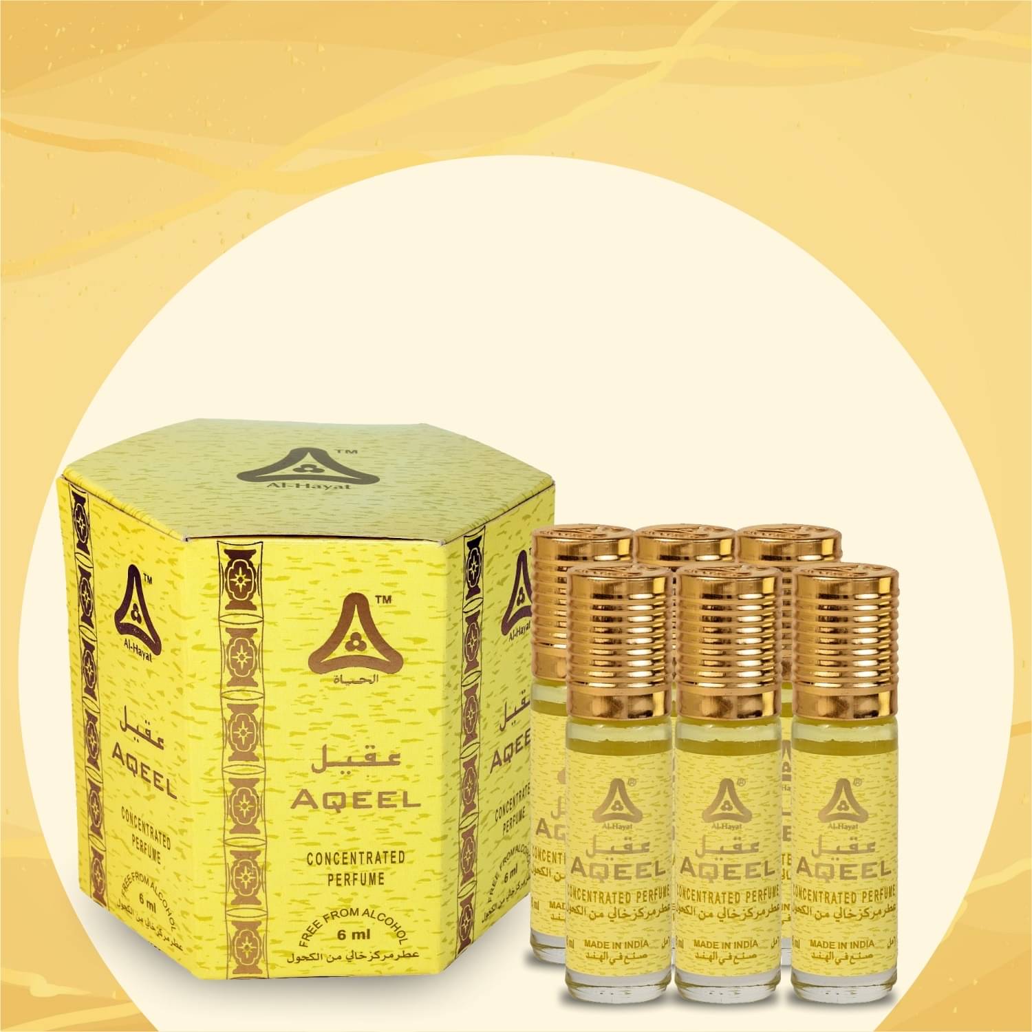     			Al-Hayat Musk Non- Alcoholic Miniature Attar ( Pack of 6 )