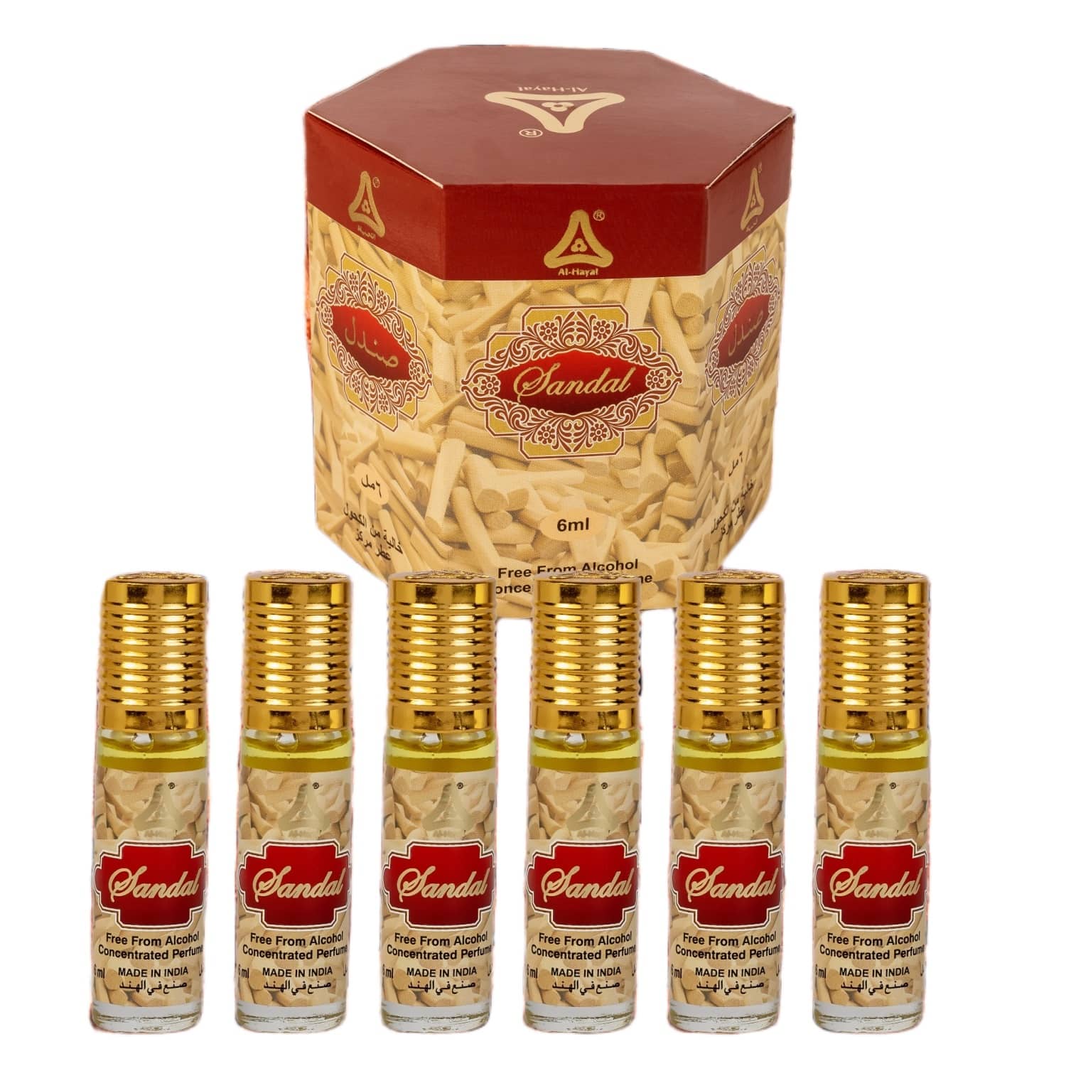 Al-Hayat Musk Non- Alcoholic Miniature Attar ( Pack of 6 )