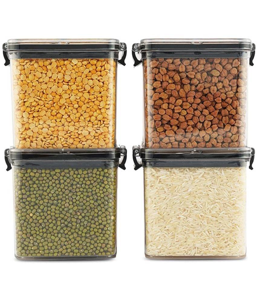 Anshri Storage Container Polyproplene Transparent Dal Container ( Set of 4 ) Anshri Storage Container Polyproplene Transparent Dal Container ( Set of 4 )