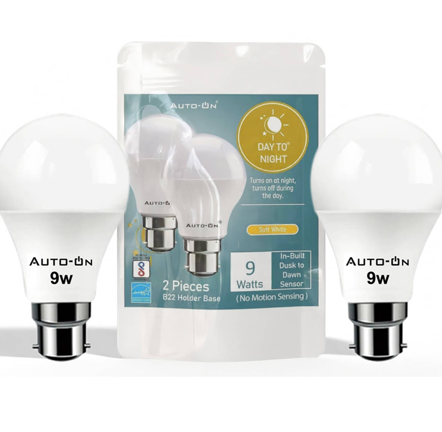     			Auto-ON 9W Cool Day Light LED Bulb ( Pack of 2 )