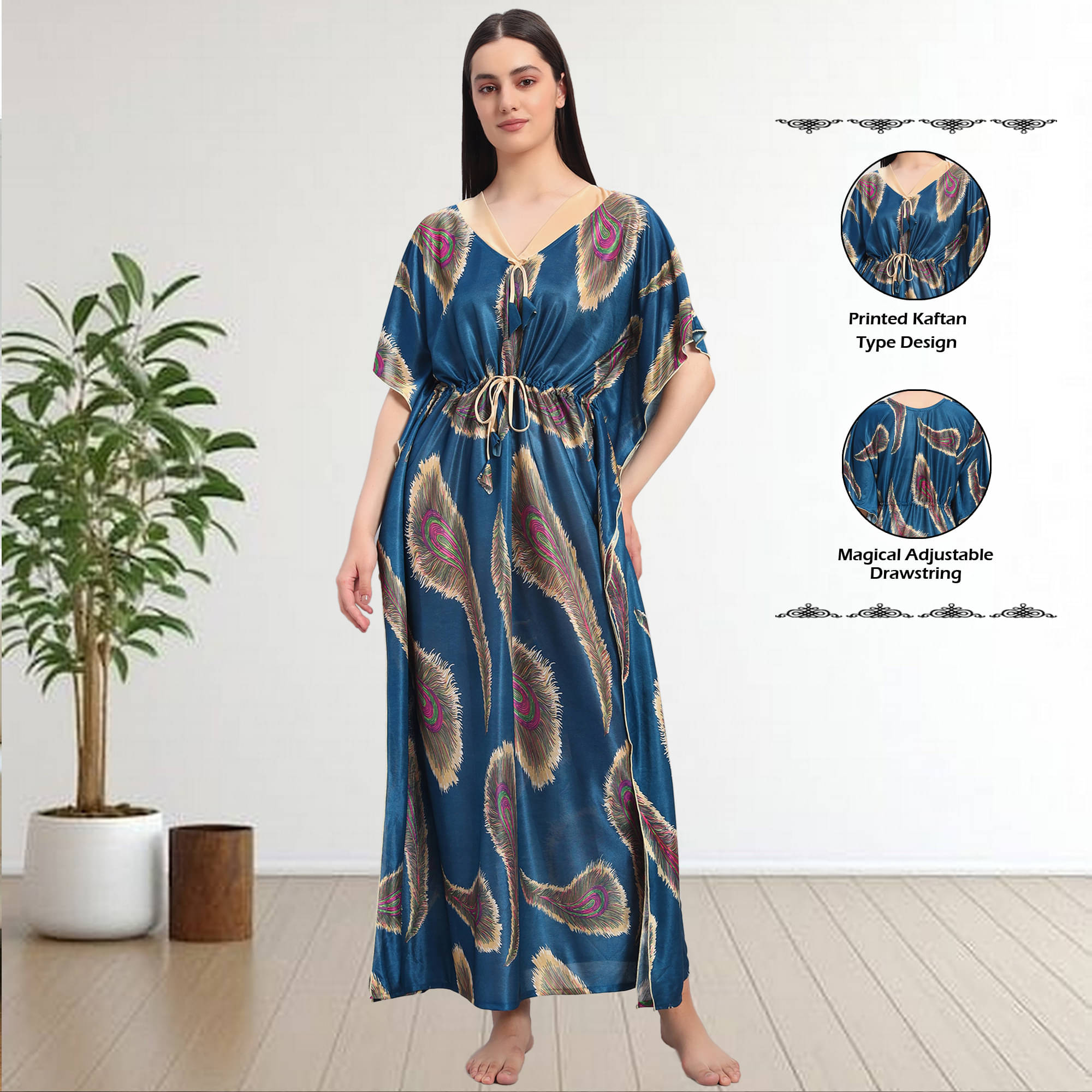     			BRYLES Multi Color Satin Women's Nightwear Night Dress ( Pack of 1 )