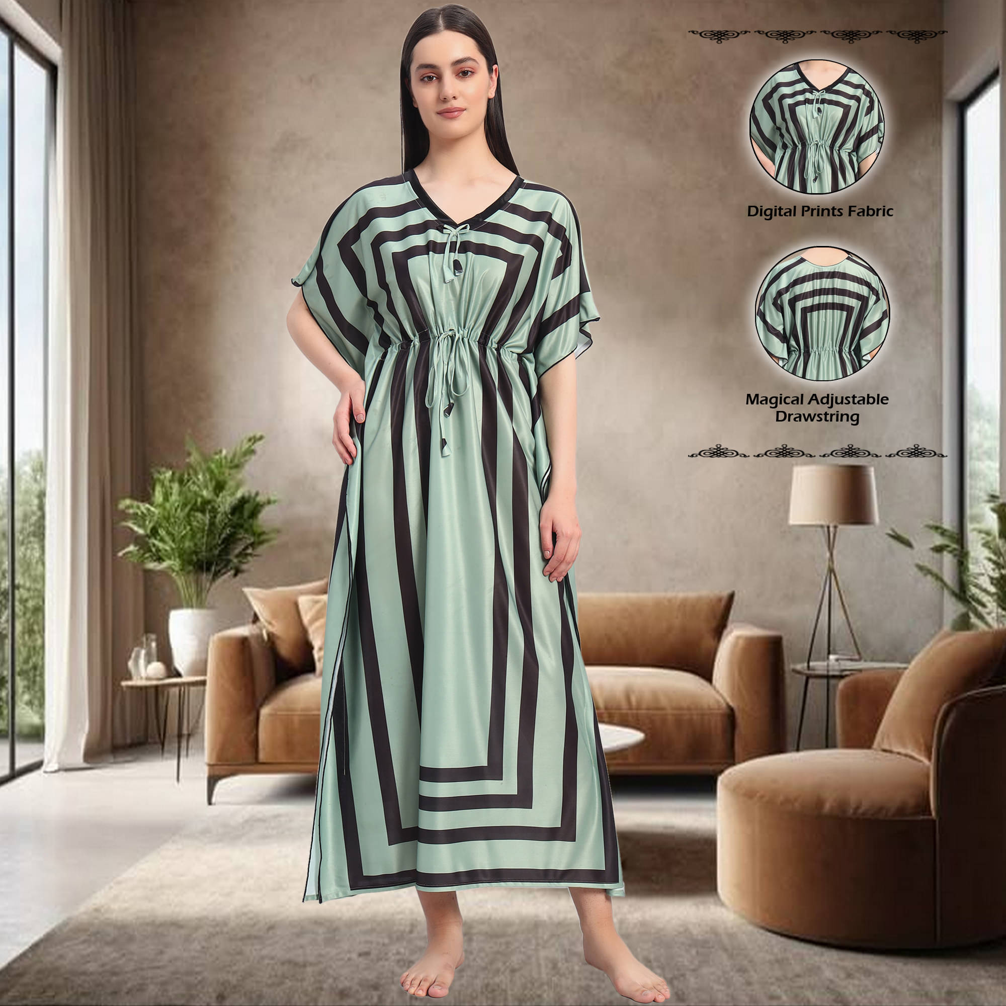     			BRYLES Multi Color Satin Women's Nightwear Night Dress ( Pack of 1 )