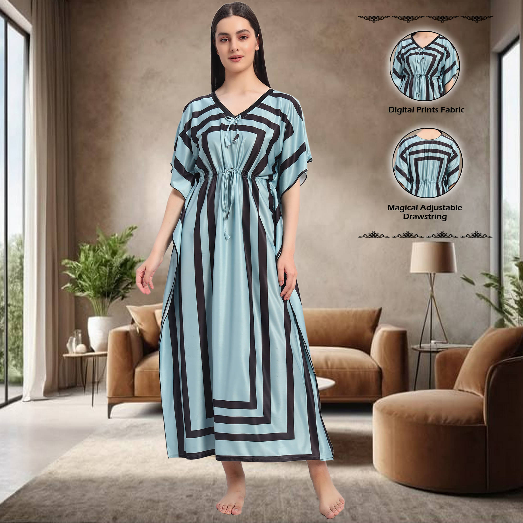     			BRYLES Multi Color Satin Women's Nightwear Night Dress ( Pack of 1 )