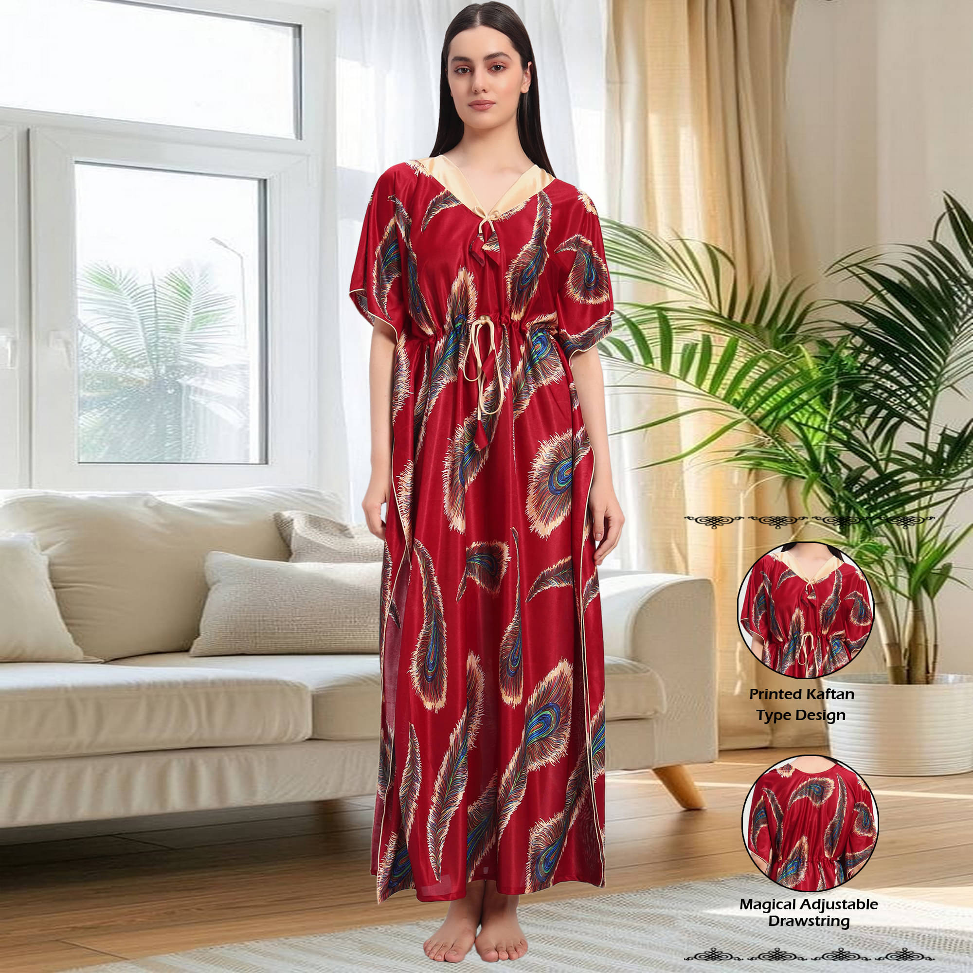     			BRYLES Multi Color Satin Women's Nightwear Night Dress ( Pack of 1 )