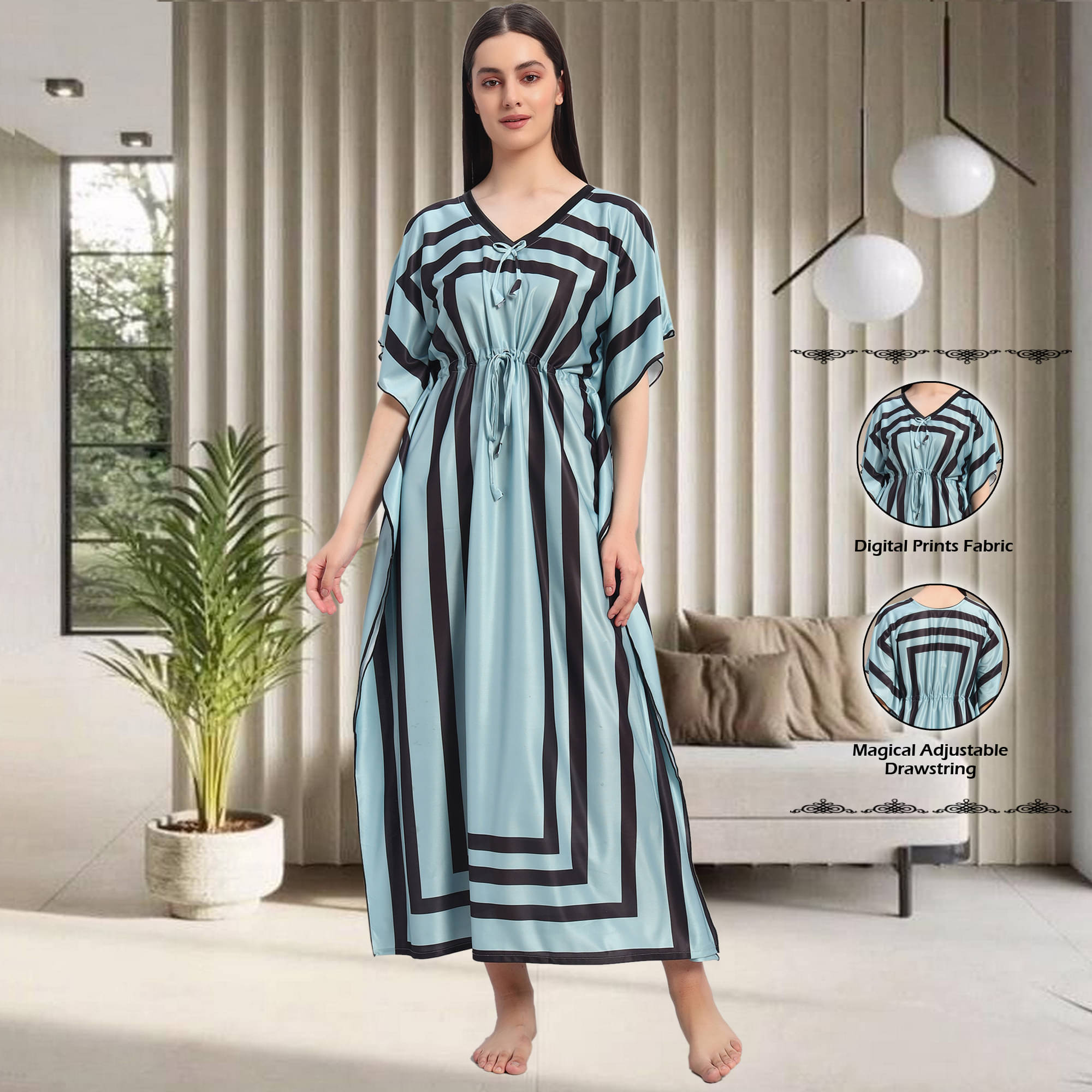     			BRYLES Multi Color Satin Women's Nightwear Night Dress ( Pack of 1 )