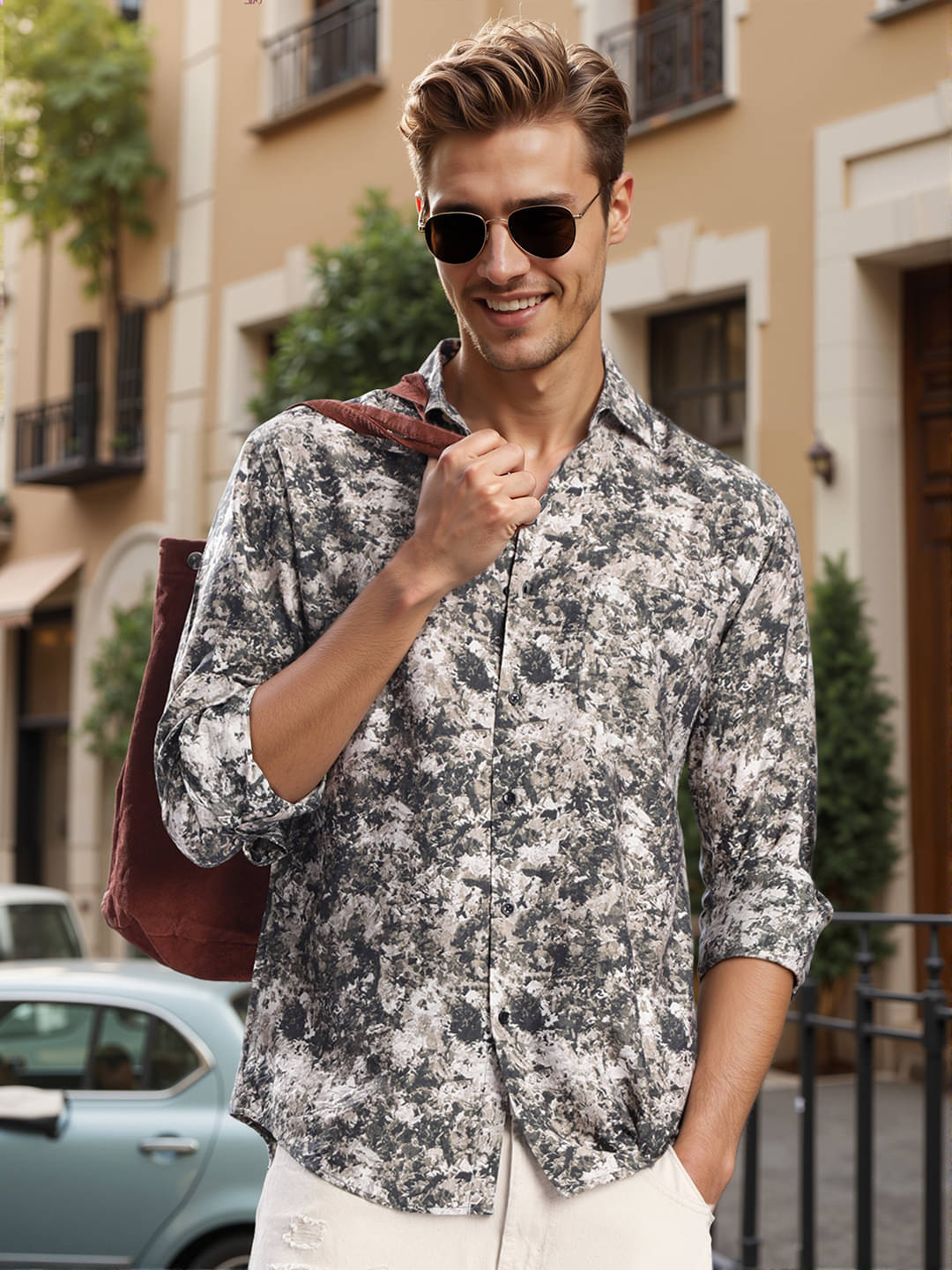 Bene Kleed Rayon Flex Slim Fit Printed Full Sleeves Men's Casual Shirt - Multi ( Pack of 1 ) Bene Kleed Rayon Flex Slim Fit Printed Full Sleeves Men's Casual Shirt - Multi ( Pack of 1 )