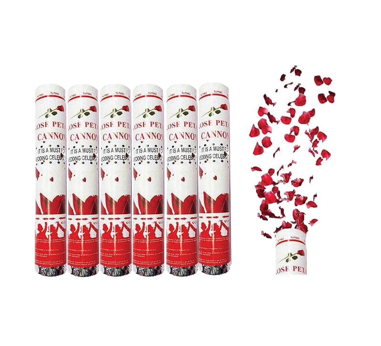     			Blooms Event [ Pack of 4] 14-Inch Rose Petal Confetti Party Poppers |Birthday | Wedding Party Anniversary | Festival occasions | Party Multicolor
