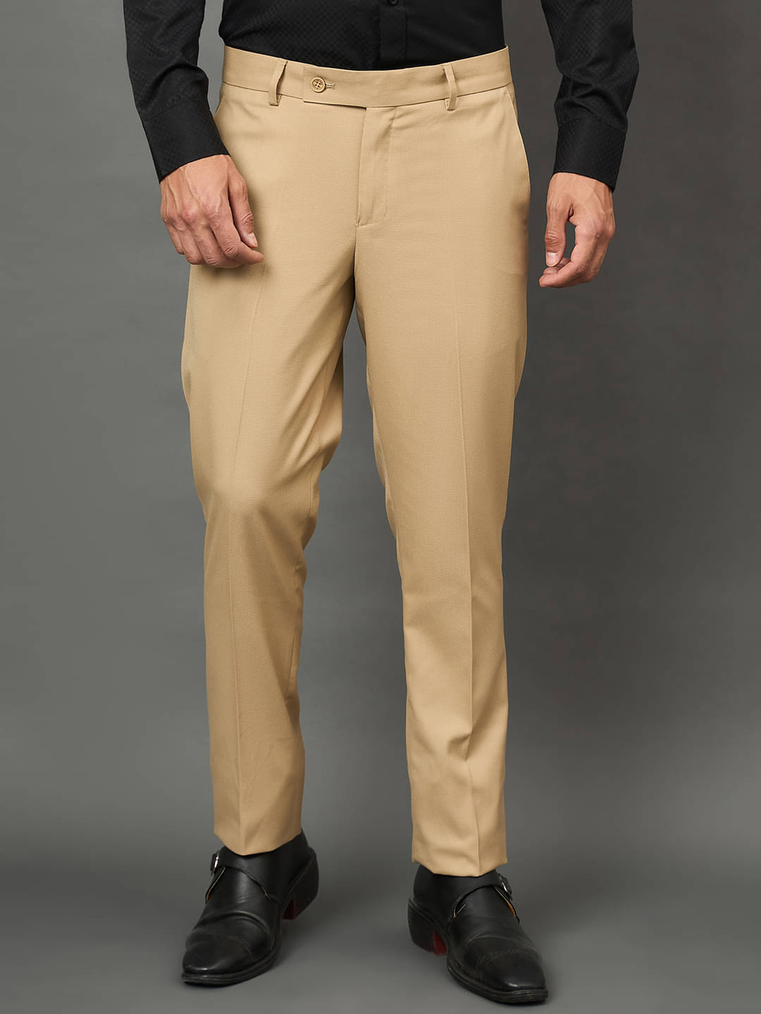 Club York Regular Flat Men's Formal Trouser - Beige ( Pack of 1 ) Club York Regular Flat Men's Formal Trouser - Beige ( Pack of 1 )