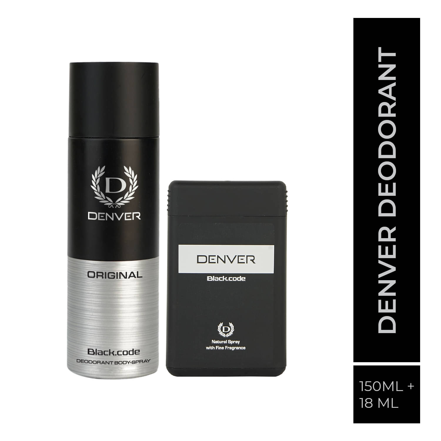     			Denver Black Code Pocket Perfume & Deodorant Spray for Men 168 ml ( Pack of 2 )