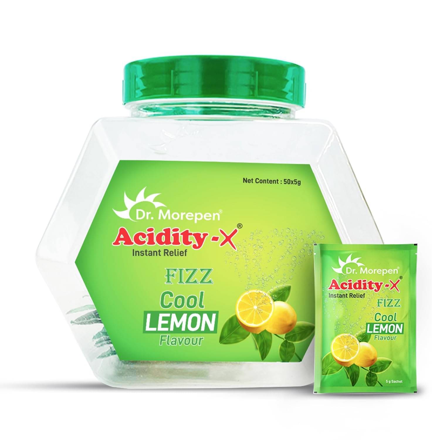     			DR. MOREPEN Acidity-X Fizz for Indigestion, Acidity & Gas Relief, Tangy Lemon Flavour - 50 Sachets