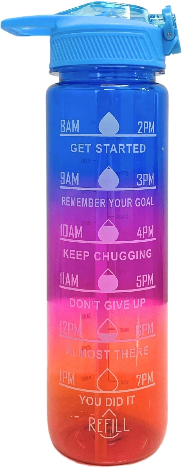 FIVANIO Motivational Water Bottle 1 Litre (Glossy Blue) Multicolor Plastic Water Bottle 1000 mL ( Set of 1 ) FIVANIO Motivational Water Bottle 1 Litre (Glossy Blue) Multicolor Plastic Water Bottle 1000 mL ( Set of 1 )