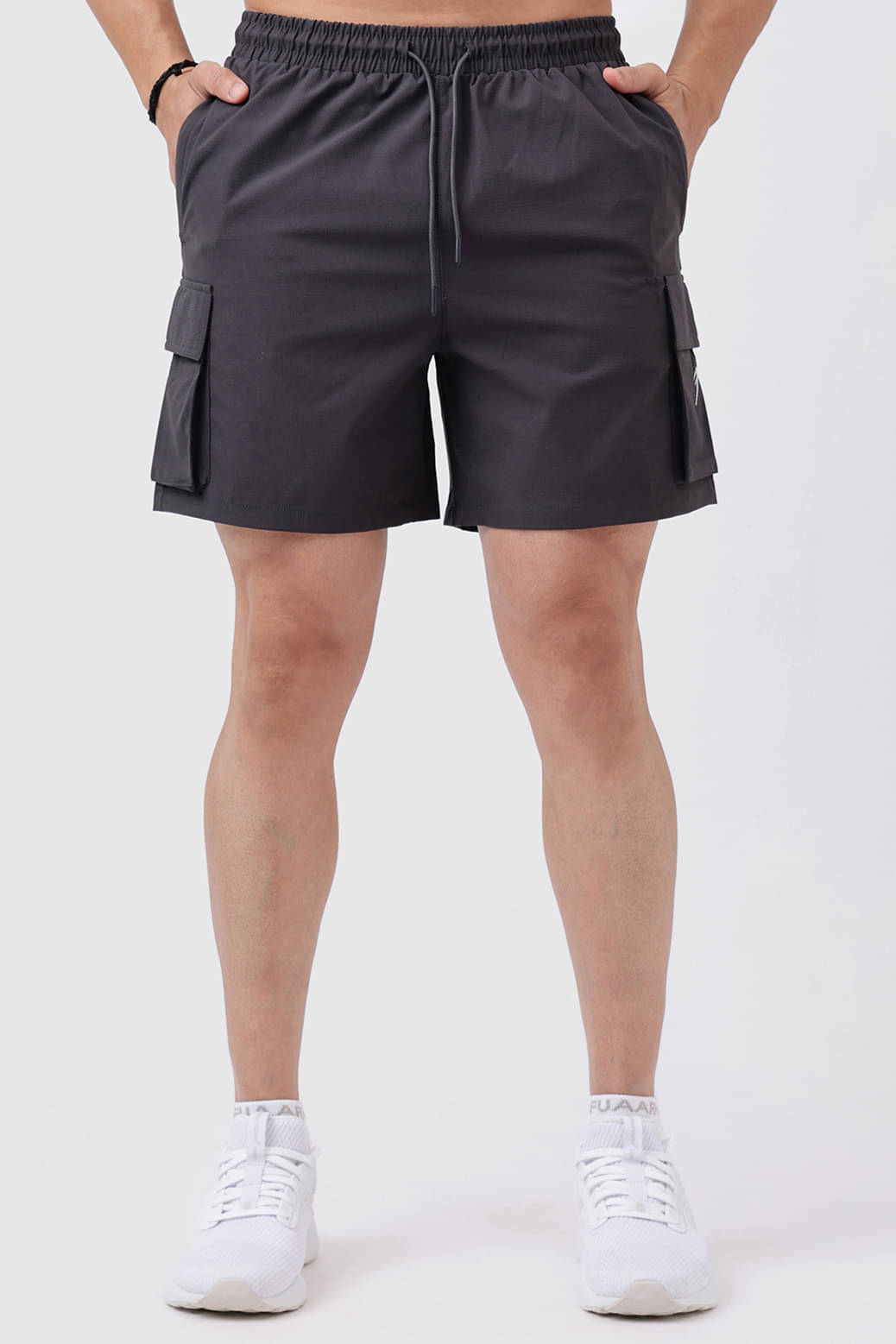 Fuaark Grey Polyester Men's Gym Shorts ( Pack of 1 ) Fuaark Grey Polyester Men's Gym Shorts ( Pack of 1 )