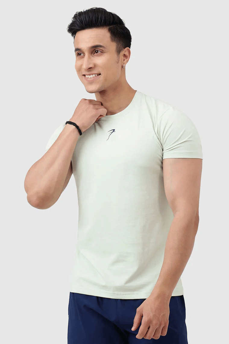 Fuaark Light Green Cotton Slim Fit Men's Sports T-Shirt ( Pack of 1 )     			Fuaark Light Green Cotton Slim Fit Men's Sports T-Shirt ( Pack of 1 )
