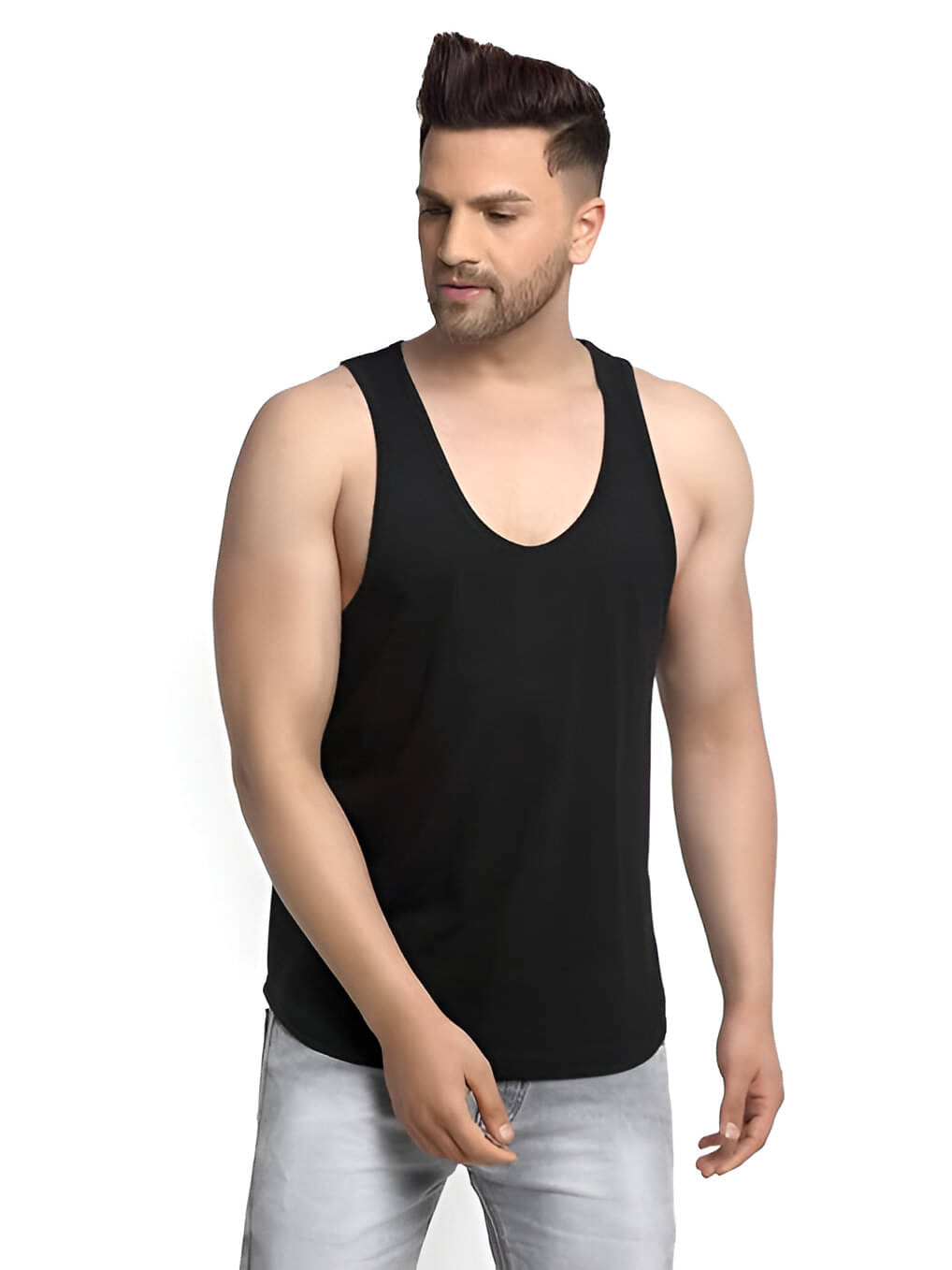 GARBFEB Pack of 1 Cotton Blend Basic Vest For Men ( Black ) GARBFEB Pack of 1 Cotton Blend Basic Vest For Men ( Black )