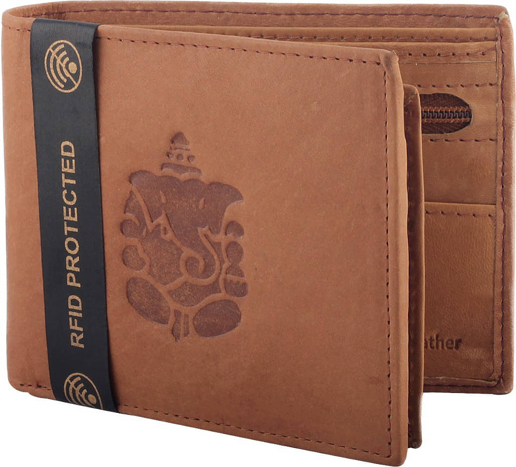 Hidelink 100% Leather Engraved Men's Regular Wallet With 7 Slots For Card ( Brown , Pack of 1 ) - Handbags | Buy online on ZillyBuy