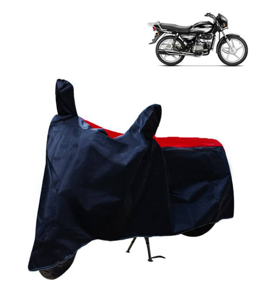     			Home Lane Dustproof Bike Cover For Hero Splendor Plus with Mirror Pocket - Red & Blue