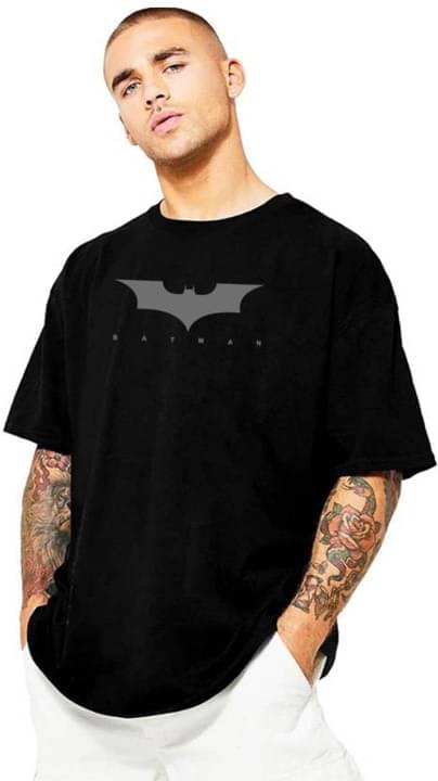 JIBBERJABBER Men Cotton Blend Oversized Fit Printed T-Shirt ( Black ) JIBBERJABBER Men Cotton Blend Oversized Fit Printed T-Shirt ( Black )