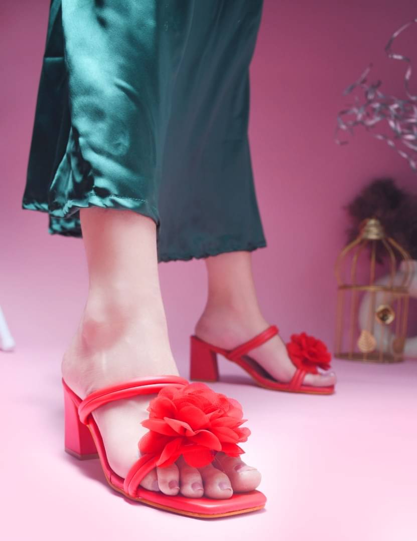     			JM Looks Peach Women's Slip On Heels