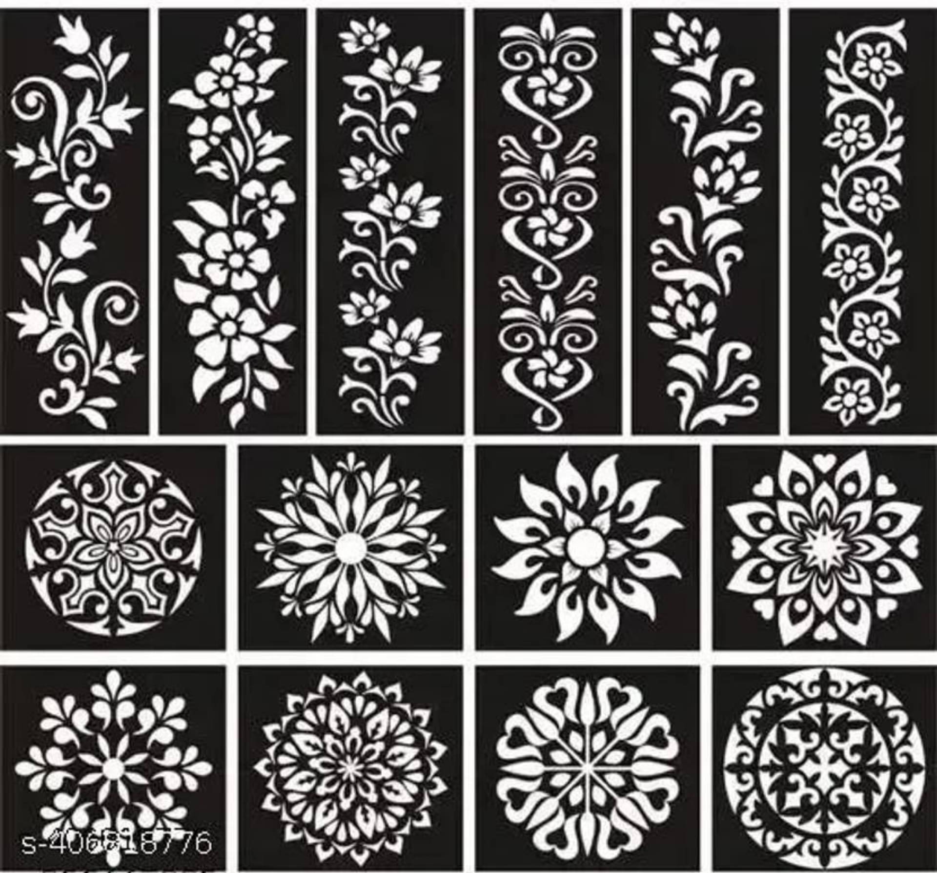 JMC Unique Mehndi Stencil for Bridal Henna Tattoo Body Tattoo JMC Unique Mehndi Stencil for Bridal Henna Tattoo Body Tattoo