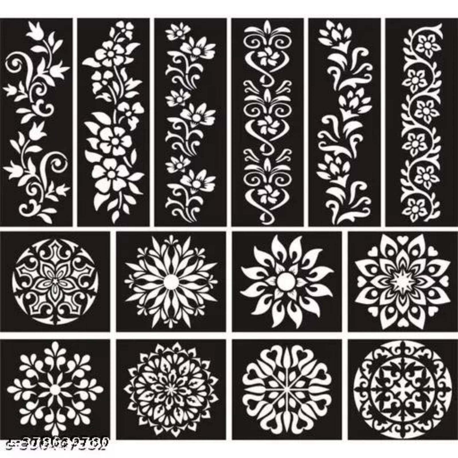 JMC Unique Mehndi Stencil for Bridal Henna Tattoo Body Tattoo JMC Unique Mehndi Stencil for Bridal Henna Tattoo Body Tattoo