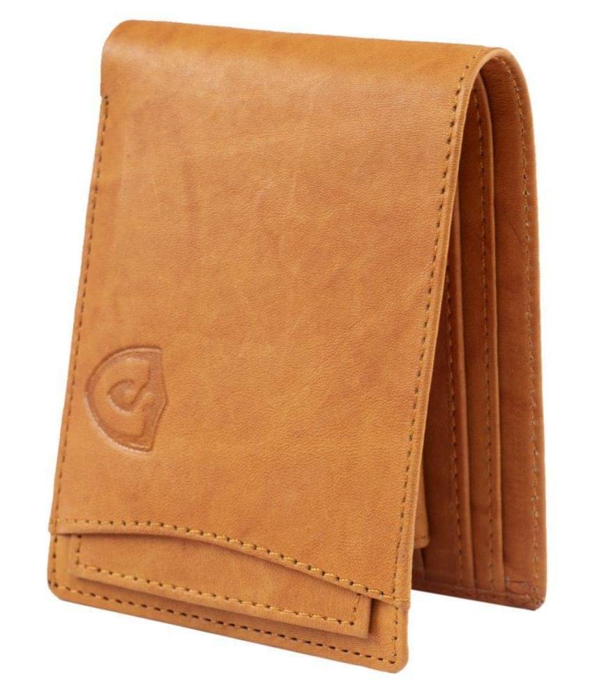     			Keviv Leather Solid Men's Two Fold Wallet With 8 Slots For Card ( Tan , Pack of 1 )
