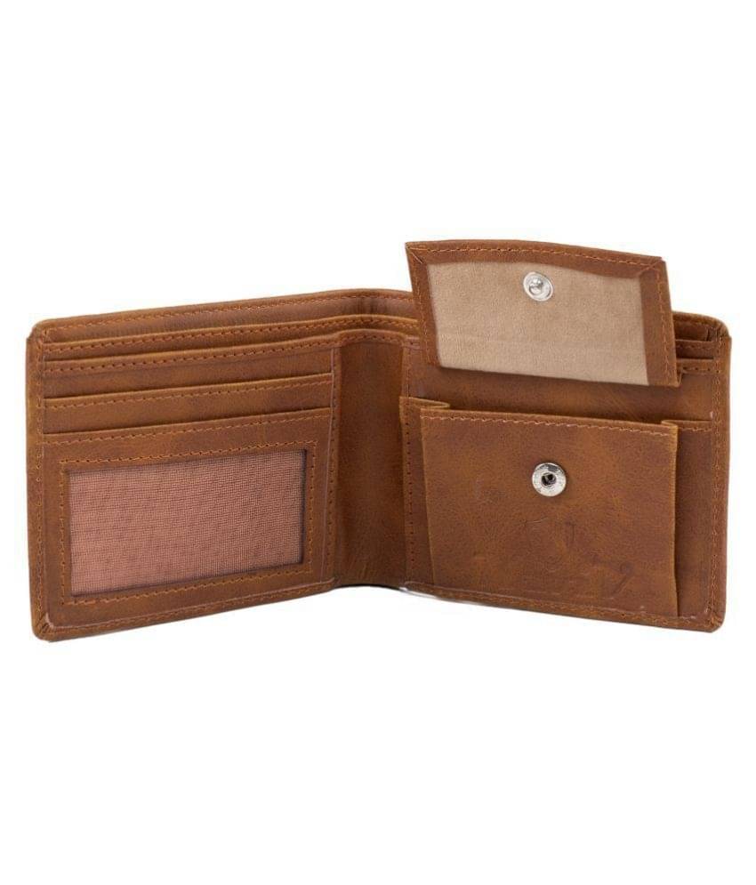    			Keviv Leather Solid Men's Two Fold Wallet With 5 Slots For Card ( Tan , Pack of 1 )