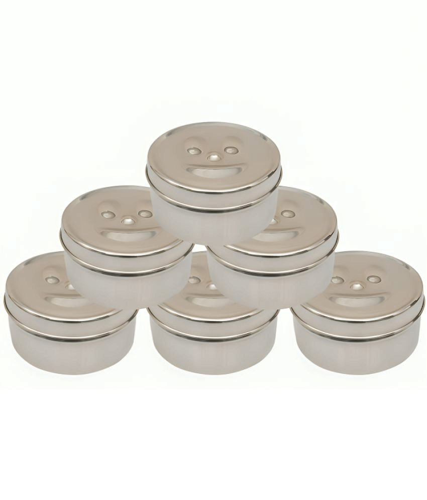 Kitcorner Keep Smiling Steel Silver Food Container ( Set of 6 ) Kitcorner Keep Smiling Steel Silver Food Container ( Set of 6 )