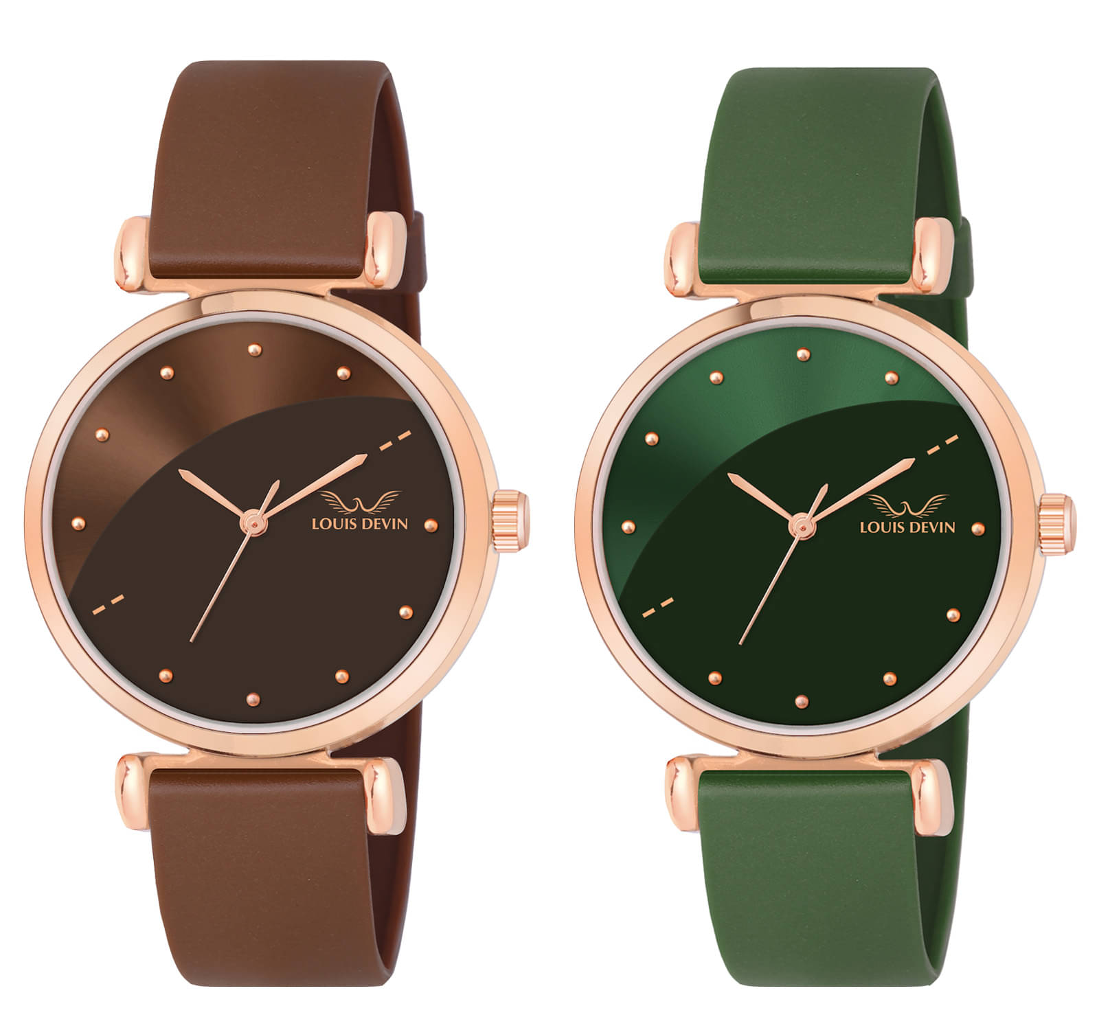     			LOUIS DEVIN Brown PU Analog Womens Watch